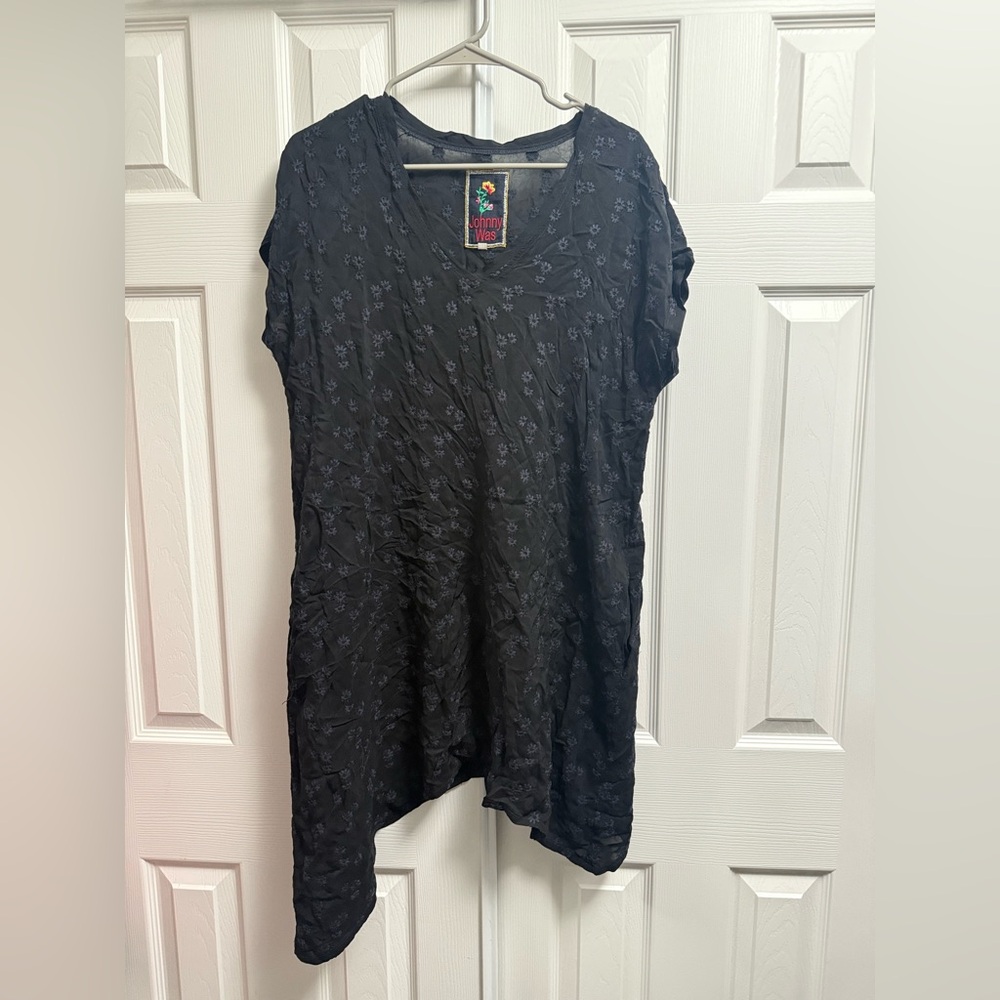 Johnny Was Floral Embroidered Artsy Asymmetrical Hem Tunic / dress
